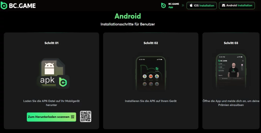 BC Game Android-Installation