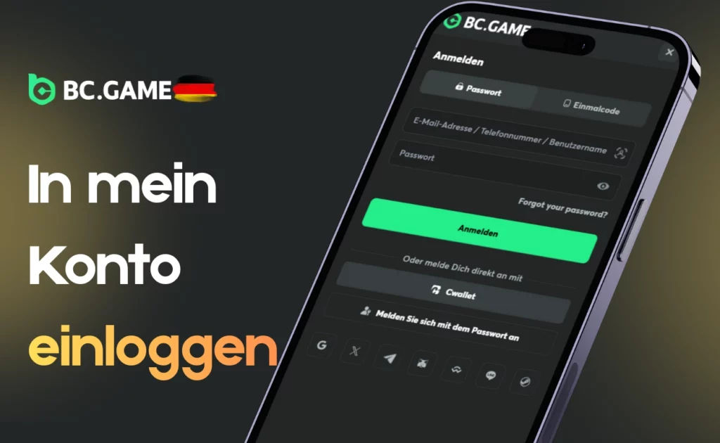 Anmeldung bei BC Game